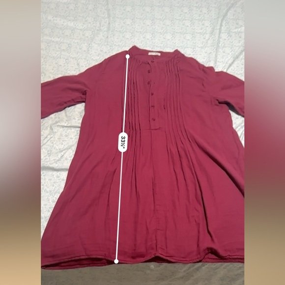 Free People X CP Shades Wine Yoko Tunic Top Women's Long Sleeve Size M - Picture 15 of 15